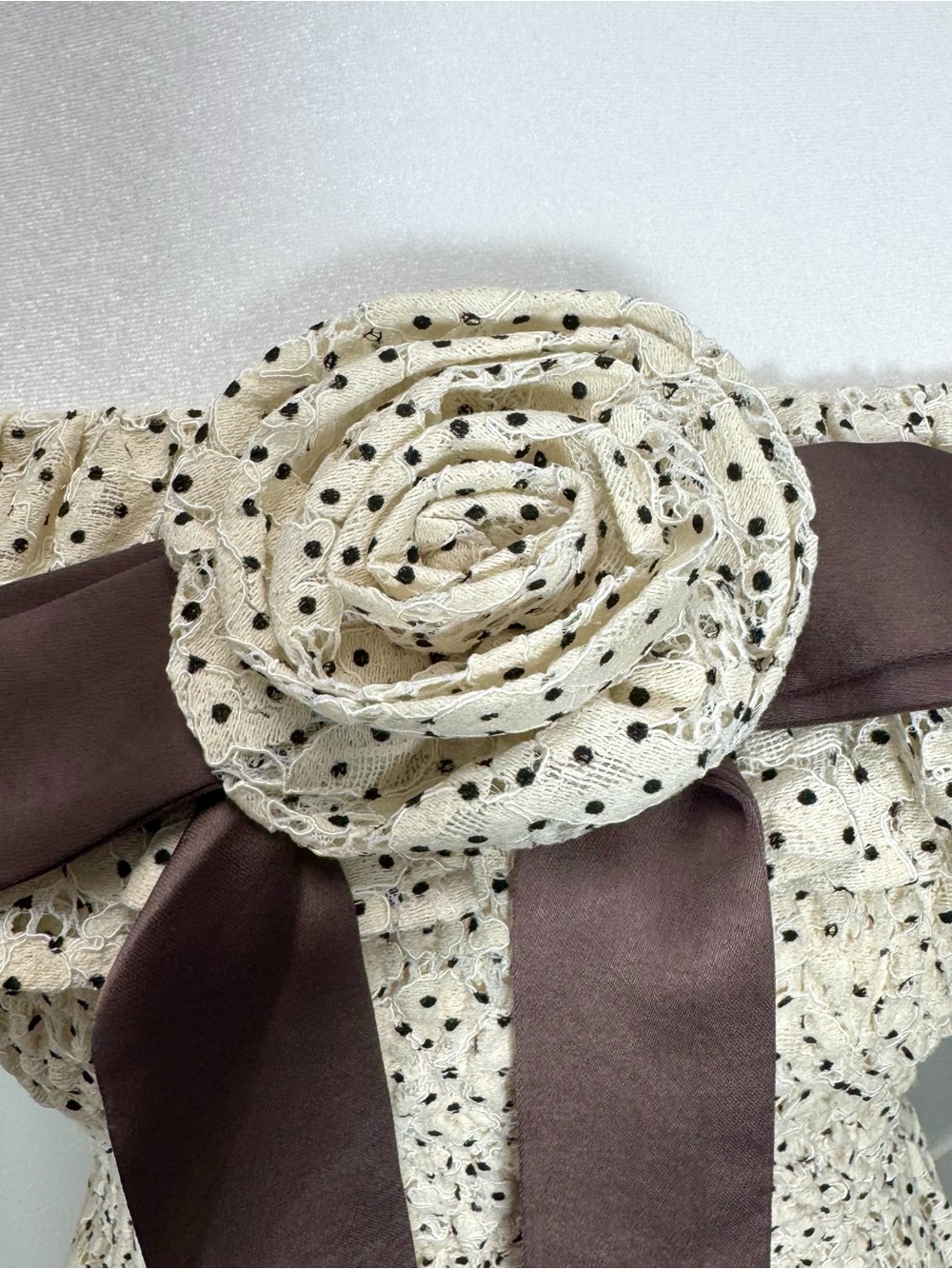 Anthropologie Romantic Coquette Maude Club Strapless Polka Dot Maxi Dress NWT L - Picture 7 of 9